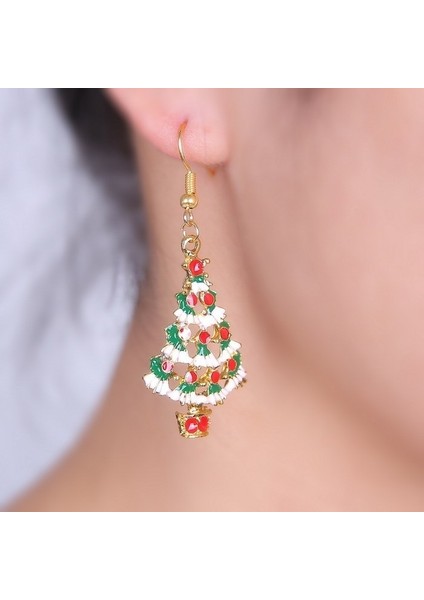 Çok Renkli Stil Kadınlar Için Altın Kaplama Takı Parti Küpe Noel Küpe Ağacı Küpe Küpe Küpe Dangle Küpe (Yurt Dışından)