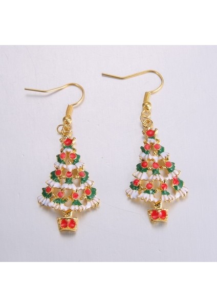 Çok Renkli Stil Kadınlar Için Altın Kaplama Takı Parti Küpe Noel Küpe Ağacı Küpe Küpe Küpe Dangle Küpe (Yurt Dışından) modelleri