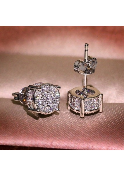 Gümüş Tarzı Princeterling Gümüş Beyaz Safir Küpe Gelinlik Nişan Düğün Takı Hediye (Yurt Dışından) modelleri