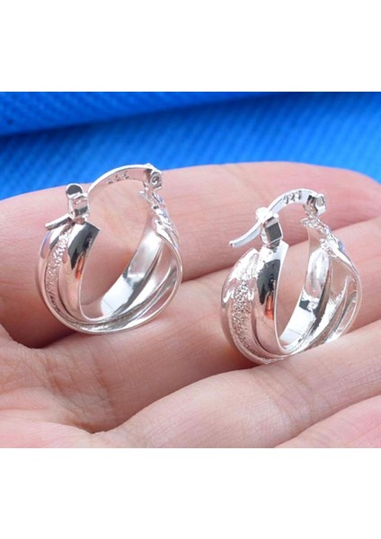 No.10 Boyutu 925 Gümüş Dikdörtgen Şekilli Sallantılı Küpe Stil Seçiniz (Yurt Dışından)