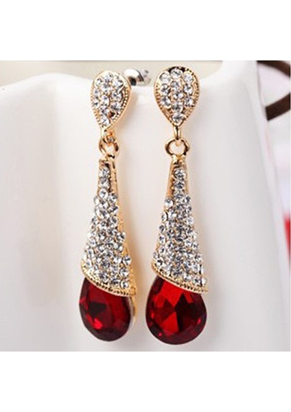 Mavi Stil No.1 Boyutu Bayan Kadın Zarif Su Damlası Kristal Kübik Zirkonya Küpe (Yurt Dışından) fiyatları