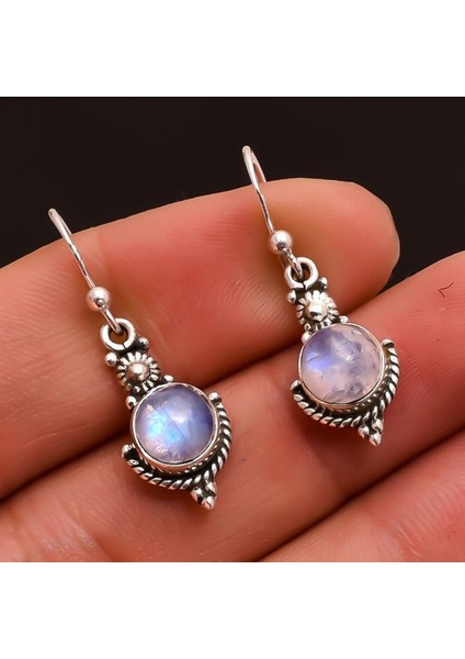 Gökkuşağı Ay Taşı Takı Gümüş Küpe (Yurt Dışından) fiyatları