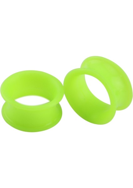 Yeşil Stil 25 mm Çok Renkli Silikon Esnek Ince Kulak Tıkacı Çift Flared Deri Tüneller Kulaklıklar Kulak Gerdirici Genişletici Piercing (Yurt Dışından)