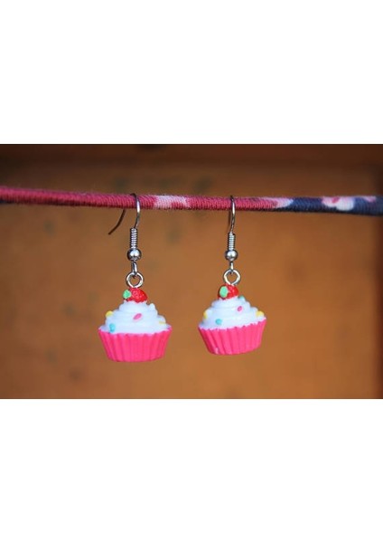 Cupcake Küpeler, Yiyecek Küpeleri, Doğum Günü Küpeleri, Pembe Cupcake Küpeleri, Kawaii Küpeler, Kitsch Küpeleri, Renkli, Üstünde Çilek (Yurt Dışından) fırsatları