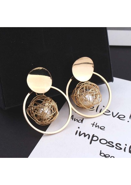 Kadınlar Için Toplu Cesur Geometrik Küpe Yuvarlak Dangle Küpeler Drop Modern Sanat Moda Takı (Yurt Dışından)