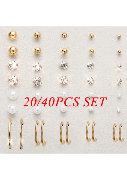 Gümüş Tarzı 40 Adet Kadın Erkek Için Altın Rengi Daire Küpe Takı Seti (Yurt Dışından) fiyatları