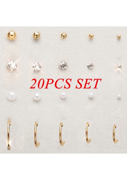 Gümüş Tarzı 40 Adet Kadın Erkek Için Altın Rengi Daire Küpe Takı Seti (Yurt Dışından) modelleri