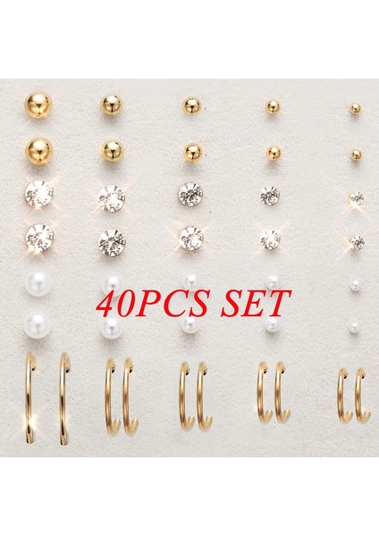 Gümüş Tarzı 40 Adet Kadın Erkek Için Altın Rengi Daire Küpe Takı Seti (Yurt Dışından) fırsatları
