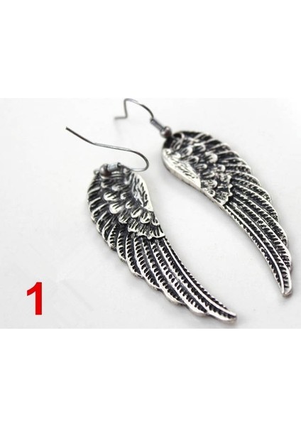 No.2 Boyutu Yeni Tibet Gümüş Kadınlar Şık Moda Taşlı Melek Kanat Küpe Damla Dangle (Yurt Dışından) fırsatları