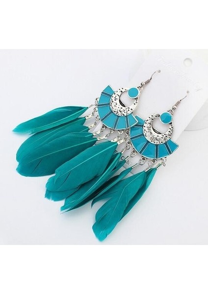 Siyah Stil Büyük Uzun Küpe Bijoux Hediye Açıklama Moda Tüy Küpe Kadın Bohem Etnik Püskül Küpe Asılı (Yurt Dışından) modelleri