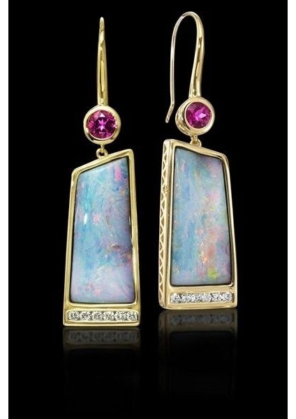 Inci Taşlı Gümüş Doğal Opal Küpe Düğün Nişan Takı Teklif Gelinlik Yıldönümü Küpe. (Yurt Dışından)