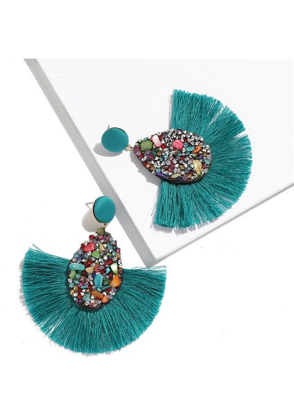 Çok Renkli Stil Kadınlar Için Renkli Kristal Püsküllü Küpe Büyük Şık Küpe Damla Küpeler Moda Takı Düğün Gelin Beyan Kolye Küpe (Yurt Dışından) fiyatları