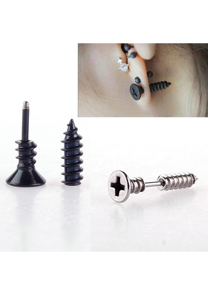 Pembe Tarzı No.1 Boyutu Moda Unisex Ince Paslanmaz Çelik Tüm Vida Küpe Opsiyonel (Yurt Dışından) fiyatları