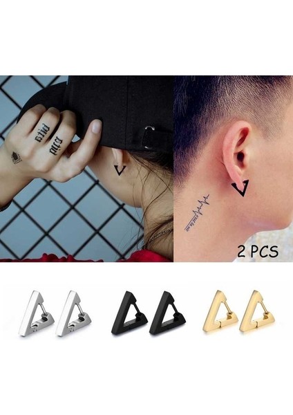 Altın Tarzı Gothic Punk Paslanmaz Çelik Küpe Erkek Kadın Küpe Huggie Piercing Küpe - Erkek Kadın Küpe Takımları (Yurt Dışından) modelleri