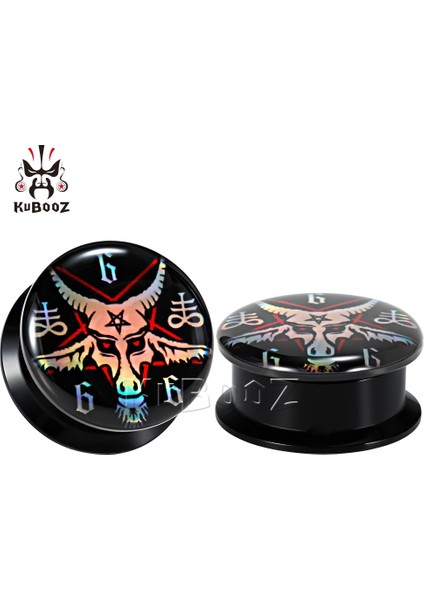 Siyah Stil C-16MM Kubooz Zarif Akrilik Hayalet Hayvan Tasarımı Kulak Genişletici ve Vücut Takı Küpe Tünel Küpe 1 Çift (Yurt Dışından)