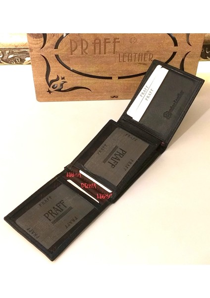 Praff P8060 Erkek Deri Içten Çıtçıtlı Yatay Çok Gözlü Cüzdan