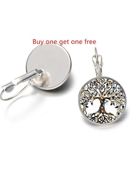 Bronz Tarzı Gümüş Kaplama Fransız Kanca Küpe ile Eski Gümüş Ağaç Desenli Cam Küpe (Yurt Dışından) modelleri