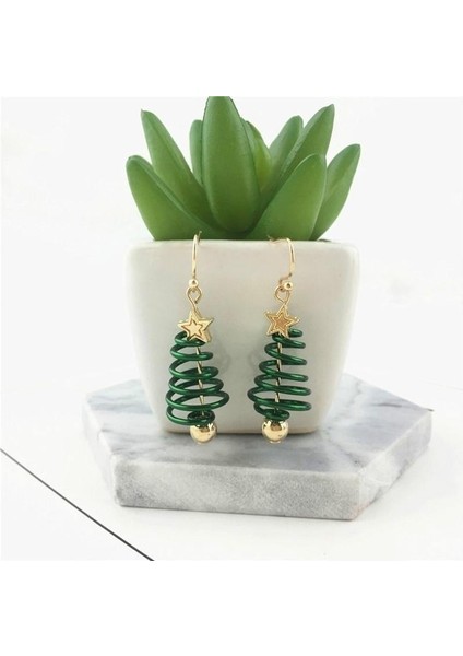 Kadınlar Için Altın Kaplama Takı Parti Küpe Noel Küpe Ağaç Küpe Küpe Asma Küpe Takı (Yurt Dışından)