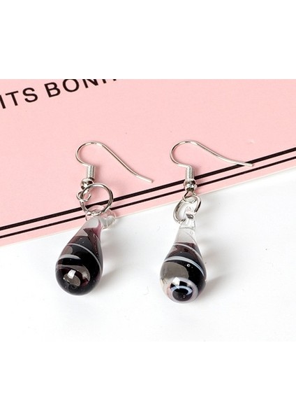 Yeşil Stil Moda Su Damlası Küpe Murano Cam Içine Yapay Çiçekli Gümüş Kadın Küpe (Yurt Dışından) modelleri