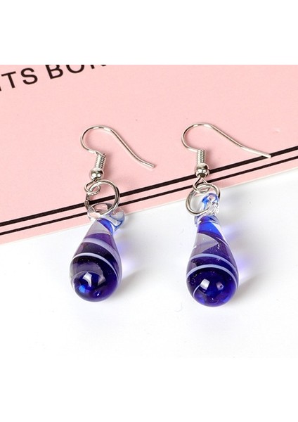 Yeşil Stil Moda Su Damlası Küpe Murano Cam Içine Yapay Çiçekli Gümüş Kadın Küpe (Yurt Dışından) fırsatları