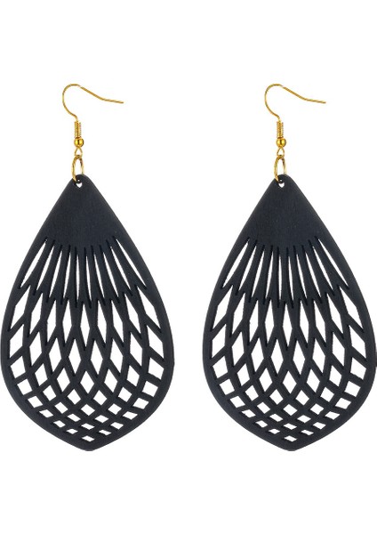 Yeşil Stil Ahşap Hollow Geometrik Küpe Moda Su Damlası Küpe (Yurt Dışından) modelleri