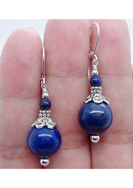 Gümüş Tarzı Güzel El Yapımı Cesur Mavi Lapis Lazuli Gümüş Küpe (Yurt Dışından) modelleri