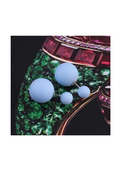 Mavi Stil Yeni Maxi Çift Taraflı Büyük Top Inci Küpe Basit Stil Şeker Renk Kauçuk Toka Küpe Kadın Aksesuarları Bijoux (Yurt Dışından)
