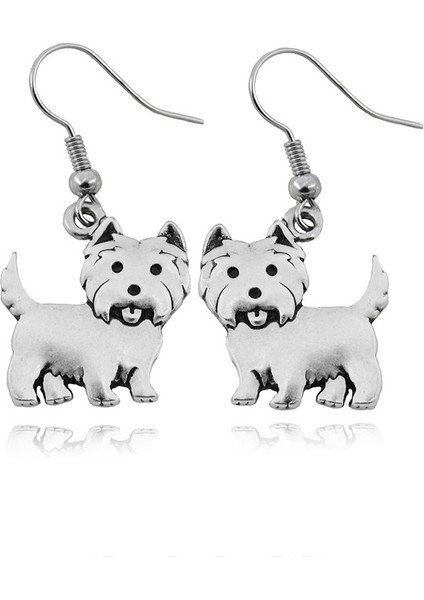 Antik Gümüş Tarzı 1'li Paket Antika Gümüş Westie Veya Cairn Terrier Köpek Cinsleri Hayvan Küpe Hediye Kutusuyla Özel ve Cool Hediye Köpek Severler Için (Yurt Dışından)