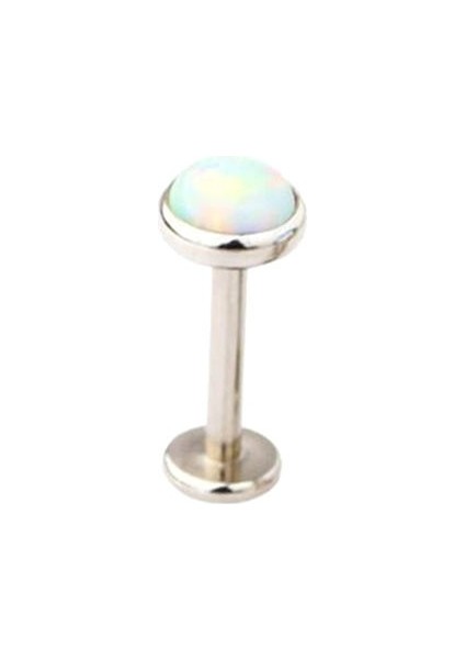 Gümüş Tarzı OP17 10MM/5MM 1 Adet Opal Dudak Barı Labret Halka Içten Vidalar Kulak Tragus Kıkırdak Iğne Delme (Yurt Dışından)