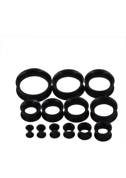 Yeşil Stil 14 mm 1 Çift Ince Esnek Silikon Kulak Derisi Tünel Fişler Kulak Mezurası Kulak Mezurası Takıları Mp (Yurt Dışından) modelleri