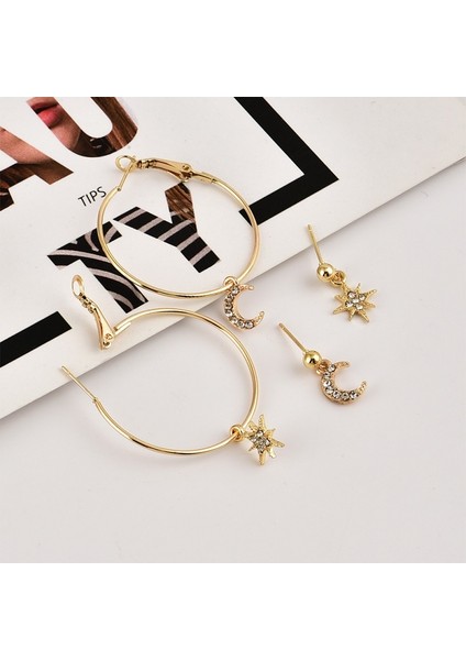 Kristal Yıldız Kadın Küpe Seti Altın Aybohemdairekore Küpeleri Kadın Halka Küpe Kadınlar Için Hediye Aksesuarları (Yurt Dışından) fırsatları