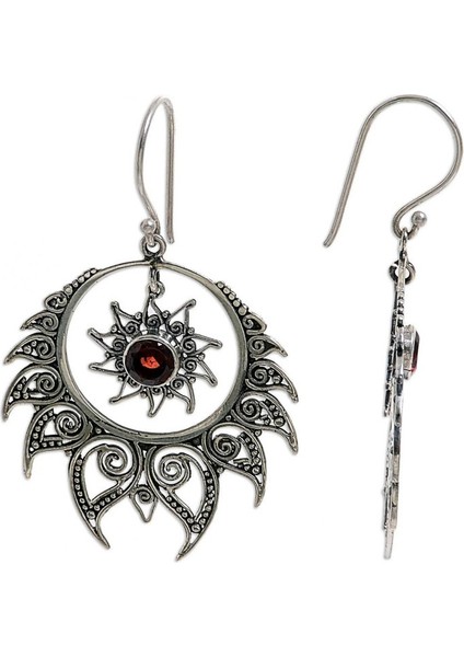 Gümüş Tarzı Vintage Gümüş Küpe Hindu Shiva Ateş Küpe Kolye Doğal Yakut Kadın Küpeler Takı Hediye (Yurt Dışından) modelleri