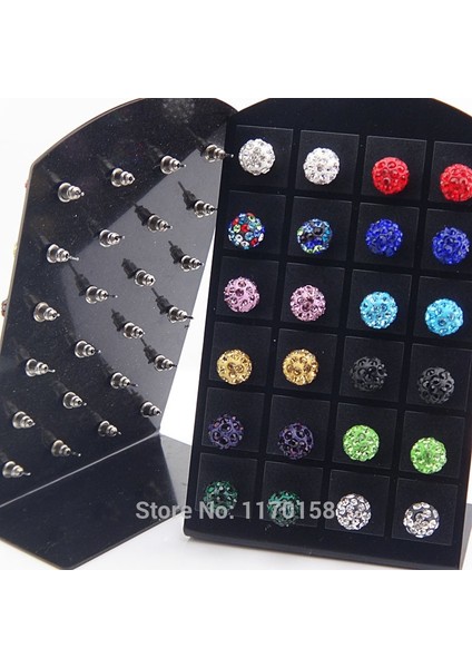 Çok Renkli Stil Yeni Kulak Takıları 12 Çift Paslanmaz Çelik Karışık Renk Moda Kristal Discos Cz Toplar Küpe + Kadın Erkekler Için Sergi Standı Için Nişan Düğün Parti Takıları Lots (Yurt Dışından) fırsatları