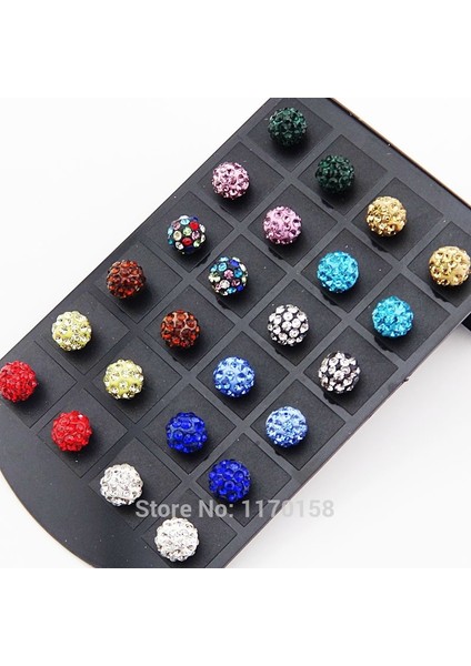 Çok Renkli Stil Yeni Kulak Takıları 12 Çift Paslanmaz Çelik Karışık Renk Moda Kristal Discos Cz Toplar Küpe + Kadın Erkekler Için Sergi Standı Için Nişan Düğün Parti Takıları Lots (Yurt Dışından) indirimleri