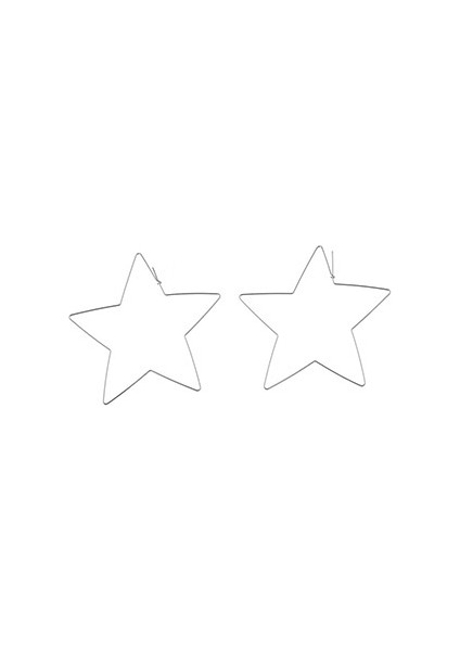 Gümüş Tarzı Basit Aşırı Moda Kolye Küpe Geometrik Beş Köşeli Yıldız Küpe Kadın Parti Takıları Için Mücevher (Yurt Dışından)