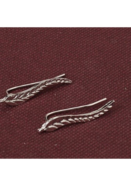 Gümüş Tarzı Yapraklı Küpe Takıları Yapraklı Tırnaklı Küpe Vines Tırnaklı Klips (Yurt Dışından)