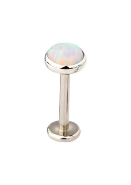 Gümüş Tarzı OP18 10MM/3MM 1 Adet Opal Dudak Barı Labret Halka Içten Vidalar Kulak Tragus Kıkırdak Iğne Delme (Yurt Dışından)
