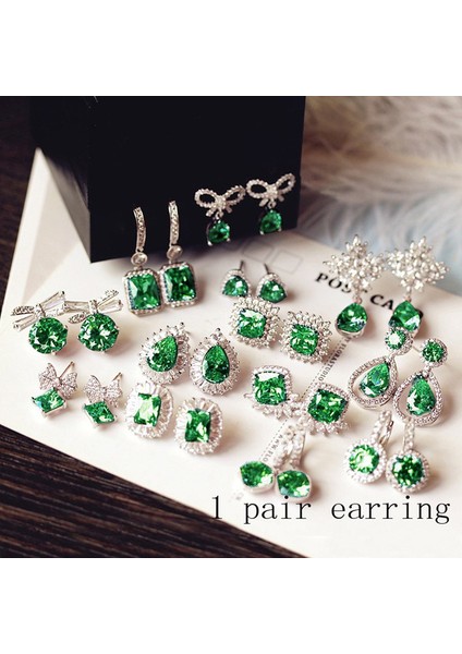 Yeşil Stil No.12 Boyutu 1 Çift Doğal Taşlı Zümrüt Parti Moda Küpe Taş Doğum Taşı Gelin Düğün Nişan Küpe Taç Küpe Kulak 20 Tasarım Seçebilirsiniz (Yurt Dışından) fiyatları