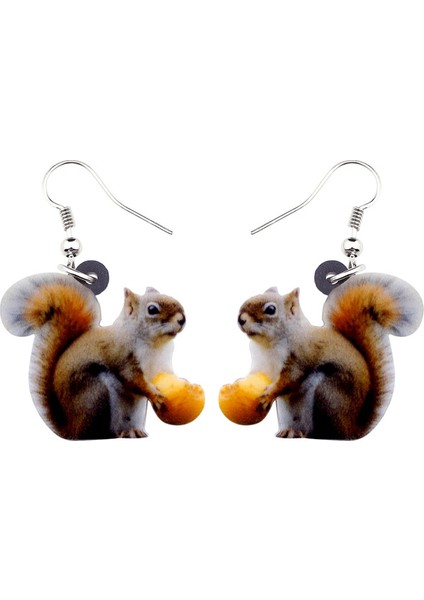 Altın Tarzı Kadın Kızlar Gençler Için Fındık Sincap Küpe Düşen Damla Benzersiz Orman Hayvan Takı Akrilik Tatlı Hediye Parti Süslemesi (Yurt Dışından) modelleri