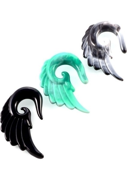 Gri Tarzı 3 mm Akrilik Kulak Tıkaç Tünel Melek Kanatı Kulak Spiral Delme Taper Germe Genişletici Moda Delme Takı (Yurt Dışından) indirimleri