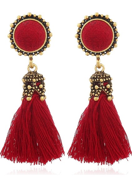 Yeşil Stil Moda Retro Bohemia Stili Küpe Püskül Küpe Bayan Düğün Küpe (Yurt Dışından) fiyatları