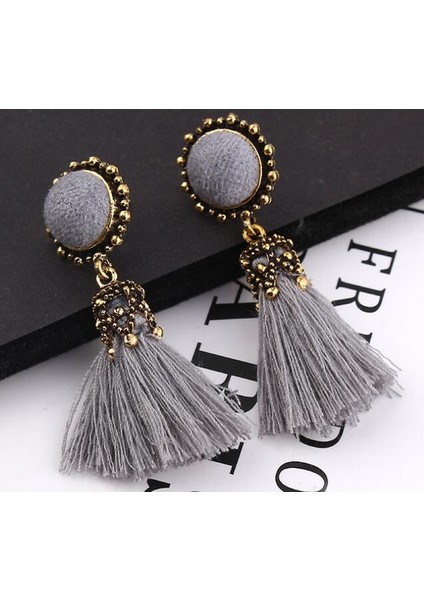 Yeşil Stil Moda Retro Bohemia Stili Küpe Püskül Küpe Bayan Düğün Küpe (Yurt Dışından) modelleri