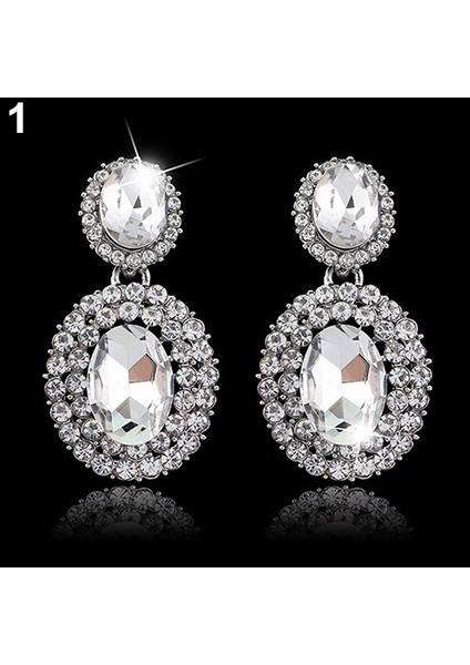 Beyaz Stil Bir Kadınlar Için Retro Lüks Oval Taşlı Beyan Damlacık Küpe Takı Hediye (Yurt Dışından) fırsatları