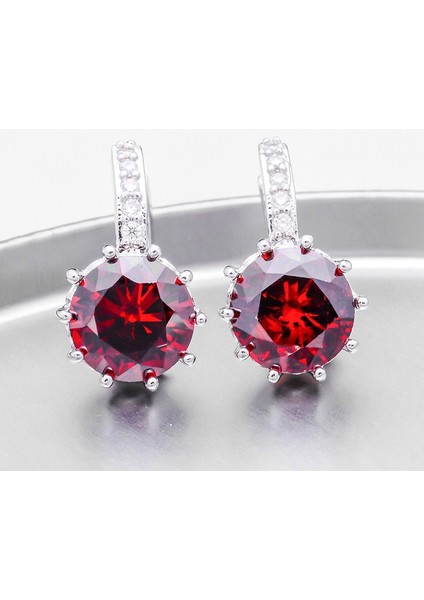 Altın ve Zeytin Yeşili Tarzı 18K Beyaz Altın Kaplama 9 Renkli Kübik Zirkonya Zarif Halka Küpe (Yurt Dışından) indirimleri