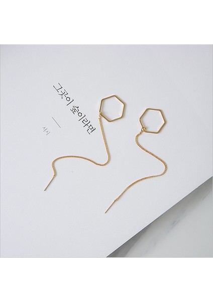 Gümüş Tarzı Gümüş Basit Geometrik Modelleme Küpe Temperament Altıgen Uzun Küpeler (Yurt Dışından) fiyatları