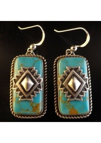 No.7 Boyutu Gümüş Turkuaz Halka Küpe Dangle Küpe Düğün Hediye Kadın Takı Karşılık Gelen Resim Için Stil Seçimi (Yurt Dışından) modelleri