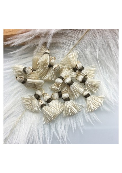 6 - Beyaz Püskül Ince Pamuk Fırça Küpe Aksesuarları - Mücevher Aksesuarları, Mücevher Buluntu, Kendin Yap Mücevher Buluntu (Yurt Dışından)