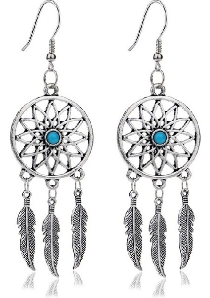 Kadınlar Için Geometrik Dreamcatcher Düşen Küpe Femme Dream Catcher Turkuaz Takı Brincos (Yurt Dışından) modelleri