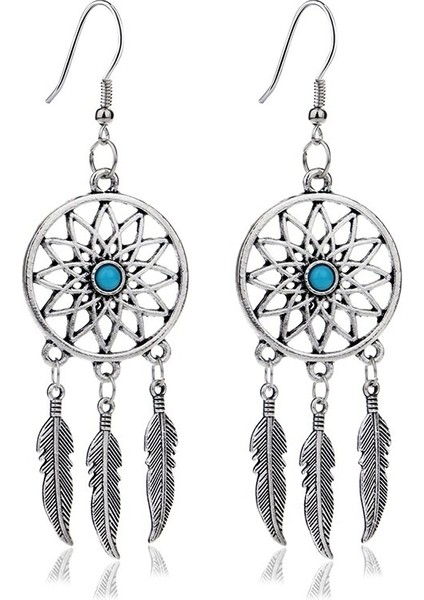 Kadınlar Için Geometrik Dreamcatcher Düşen Küpe Femme Dream Catcher Turkuaz Takı Brincos (Yurt Dışından) fırsatları