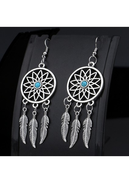Kadınlar Için Geometrik Dreamcatcher Düşen Küpe Femme Dream Catcher Turkuaz Takı Brincos (Yurt Dışından) indirimleri